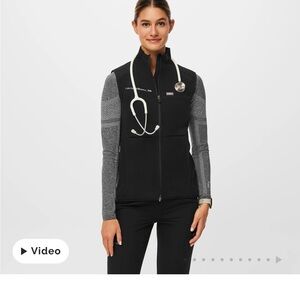 Figs on shift fleece vest